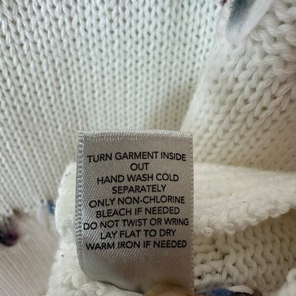 Christopher Banks women’s sweater white pastel coastal grandma colorful bohemian - Picture 5 of 8